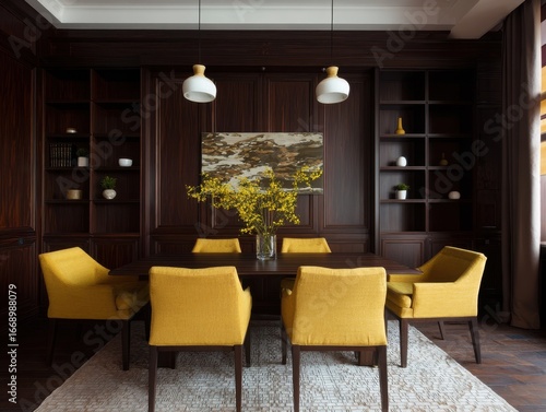 A sophisticated dining area...