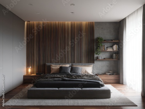 A sophisticated modern bedr...