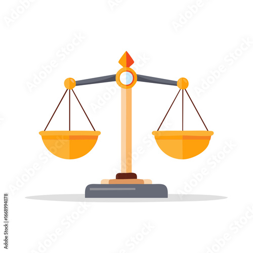 Stylized Gold Balance Scales Symbolizing Justice and Equality