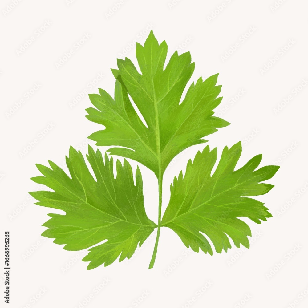 Naklejka premium Coriander leaf, vegetable illustration