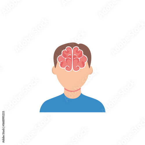 Human Mind: Mental Health, Brain Function, and Cognitive Abilities Concept Illustration