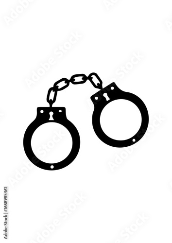 Silhouette of Handcuffs with Chain