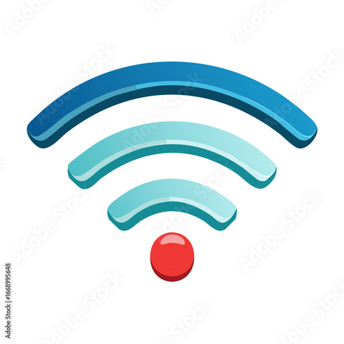 Isometric Wifi Signal Symbol. Wireless Network. Internet Connection Icon.