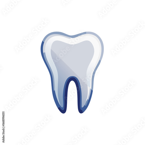 Illustration of a tooth, showing dental health and care.