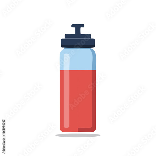 Sport Drink Bottle With Blue Top And Red Liquid Inside Illustration