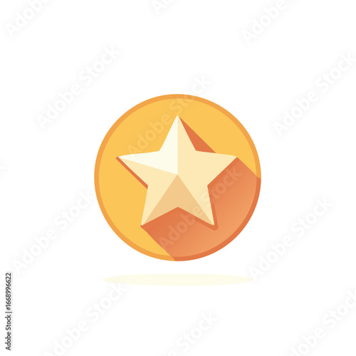 Star icon inside a yellow circle with a shadow.
