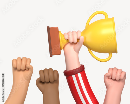 Εκτύπωση καμβά 3D gold trophy, element illustration