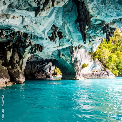Turquoise water cave