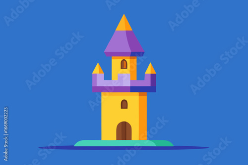 A simple cartoon of an enchanted tower vector illustration