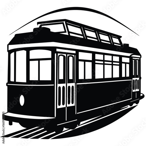 tram silhouette vector art
