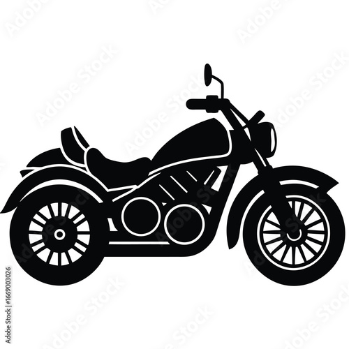 trike motorcycle silhouette vector art