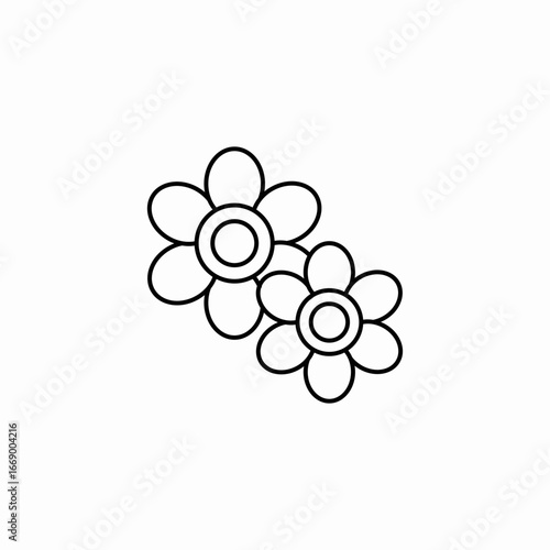 flowers two icon sign vector