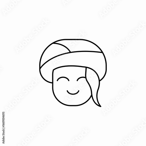 happy face turban icon sign vector