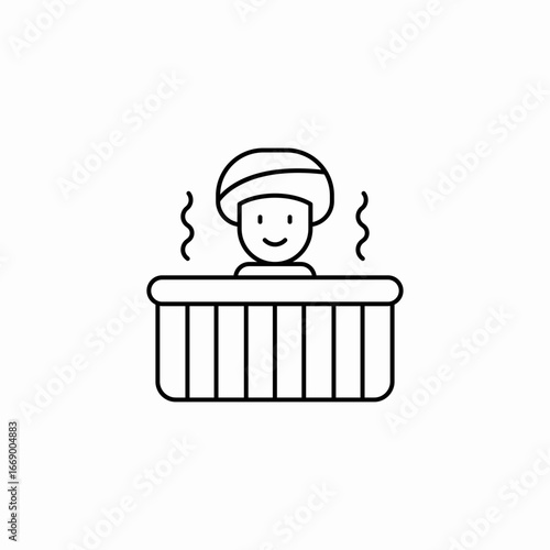 hot tub relaxation icon sign vector
