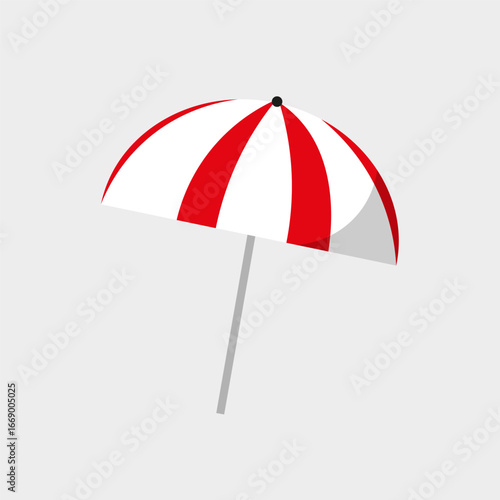 Beach umbrella icon. Summer vacation symbol. Sun protection parasol. Striped Vector illustration.