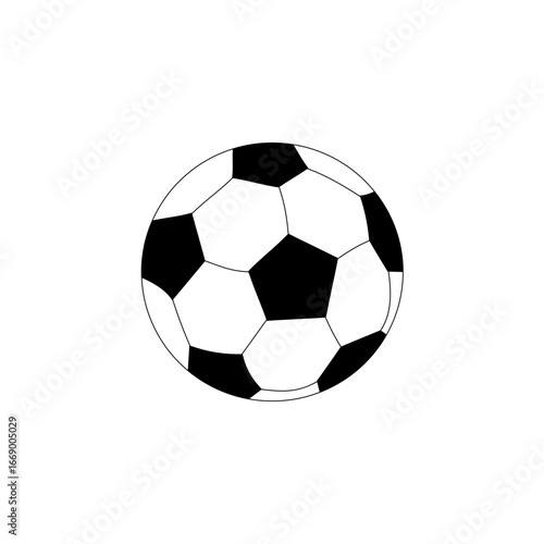 Soccer ball icon. Football sport symbol. Game equipment vector. Classic ball illustration.