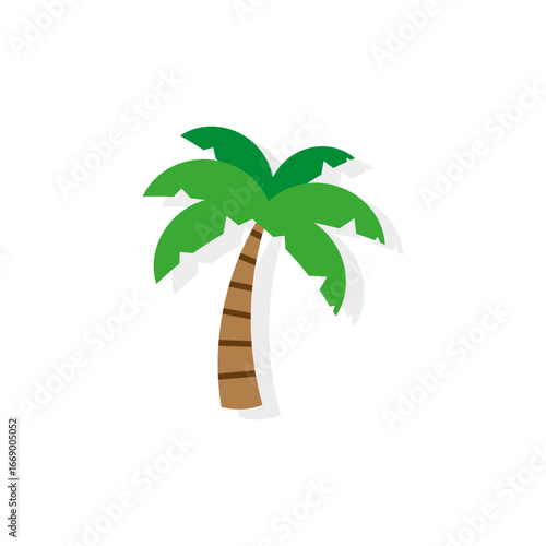 Tropical palm tree. Exotic plant symbol. Summer vacation icon. Vector nature illustration.