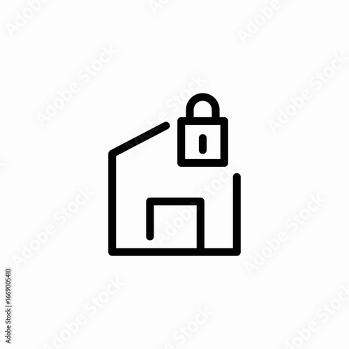 locked house icon sign vector