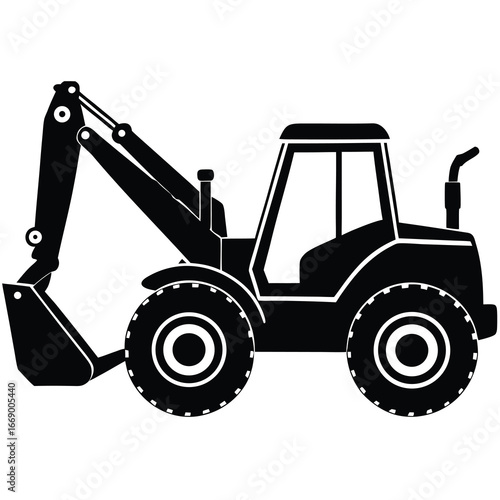 backhoe loader silhouette vector art