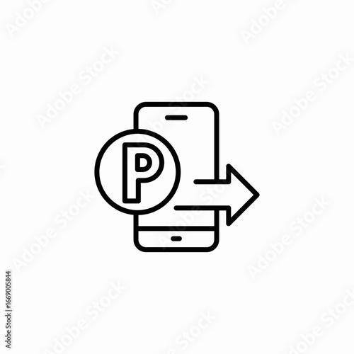 mobile parking icon sign vector
