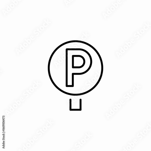 parking circle icon sign vector