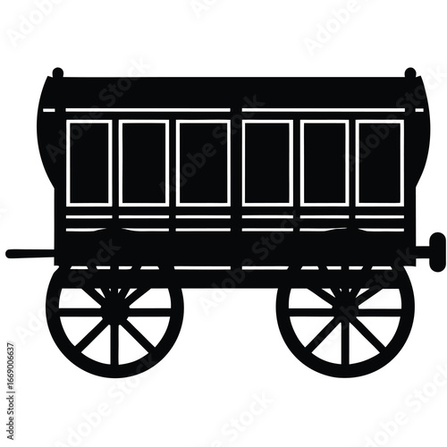 cargo wagon silhouette vector art