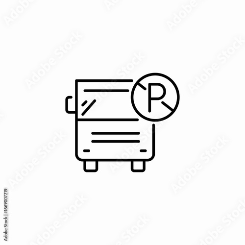 restricted bus parking icon sign vector
