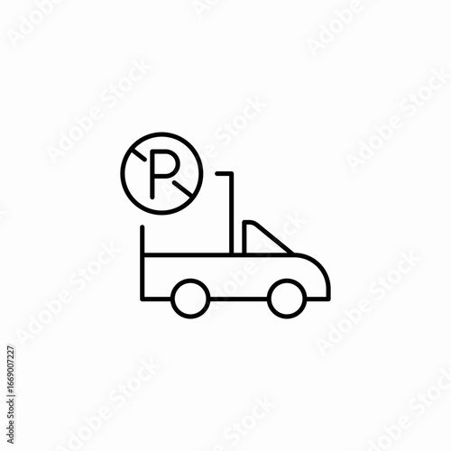 restricted car icon sign vector