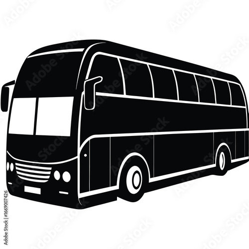 coach bus silhouette vector art