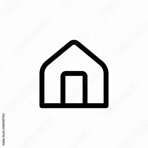 rounded house icon sign vector
