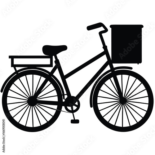 delivery bike silhouette vector art