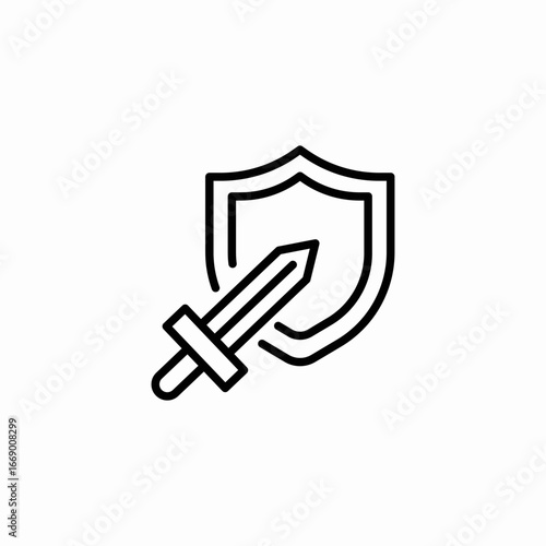 sword shield icon sign vector