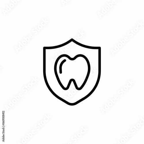 teeth shield icon sign vector