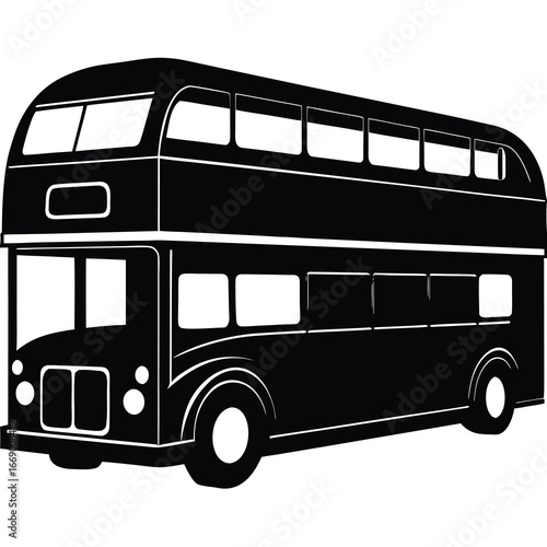 double decker bus silhouette vector art