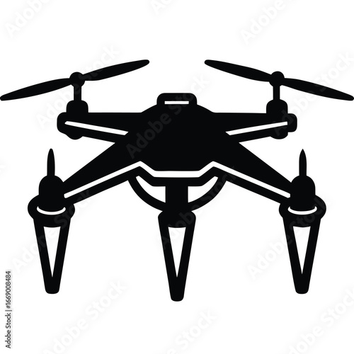 drone quadcopter silhouette vector art