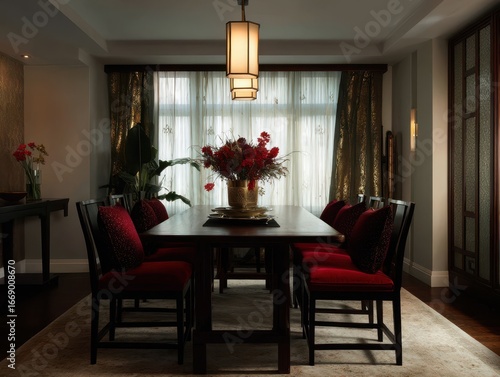 A sophisticated dining room...
