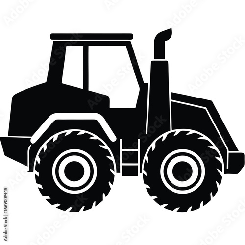 front loader silhouette vector art