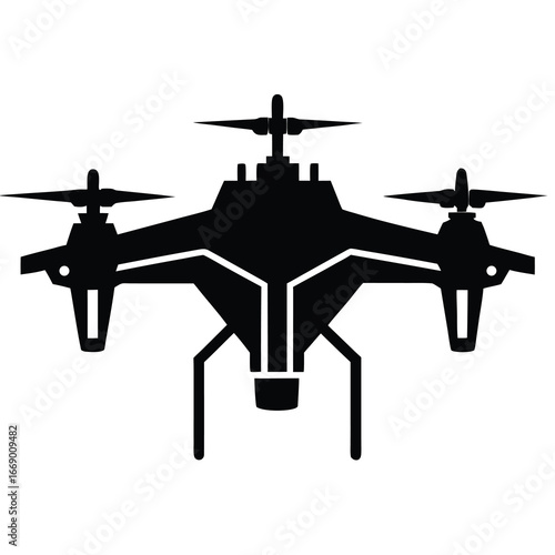 futuristic drone silhouette vector art