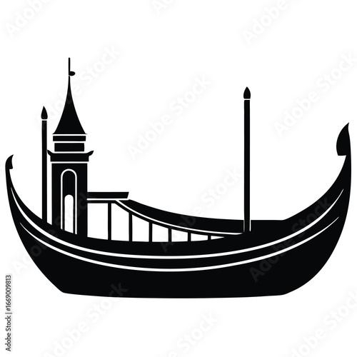 gondola silhouette vector art