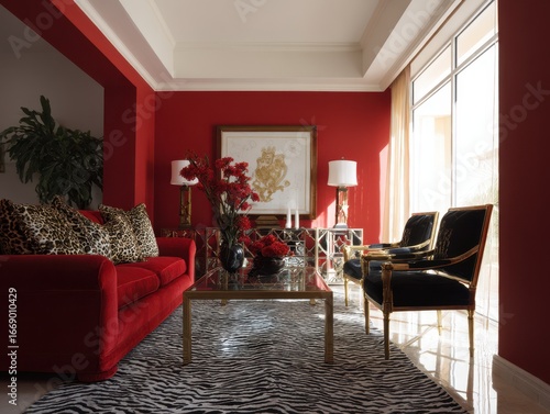 A sophisticated living room...