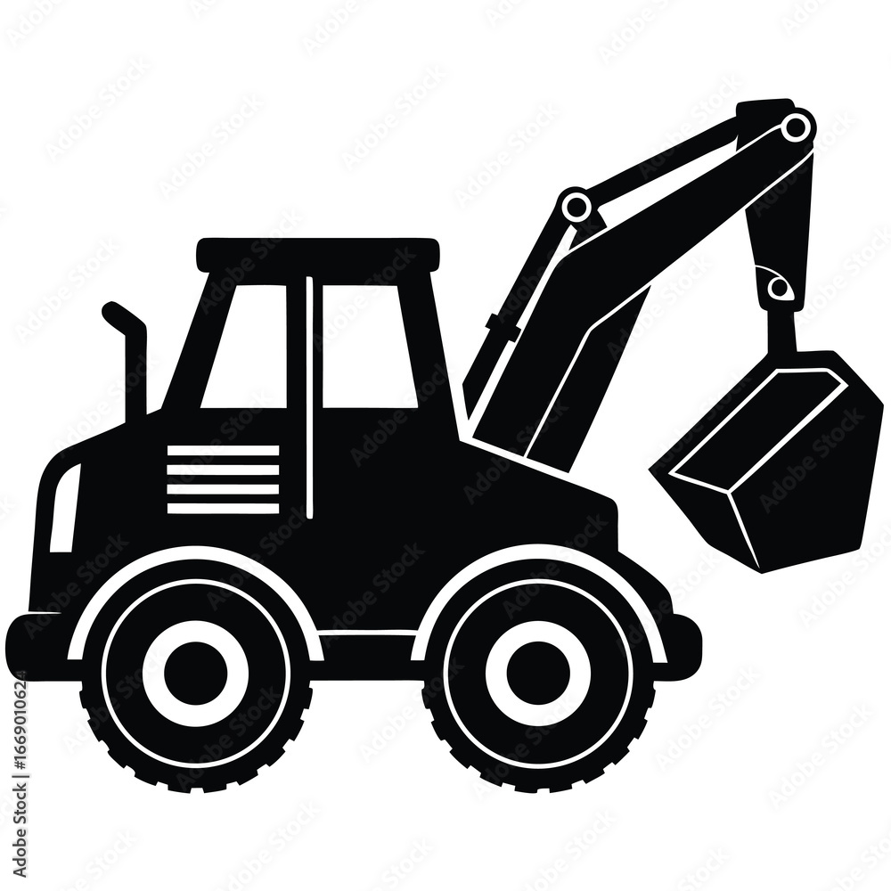 Naklejka premium industrial loader silhouette vector art