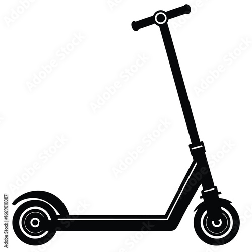 kick scooter silhouette vector art