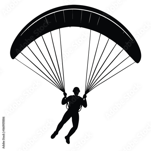 paraglider silhouette vector art