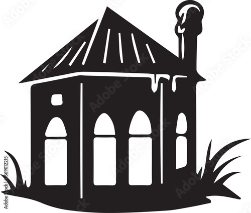 House icon with a roof illustration, a symbol of family, home, and real estate architecture