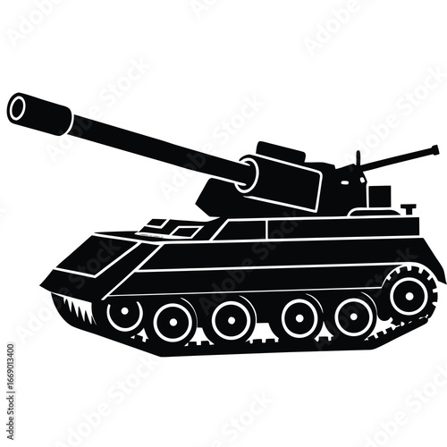 self propelled artillery silhouette vector art
