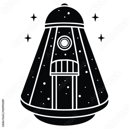 space capsule silhouette vector art