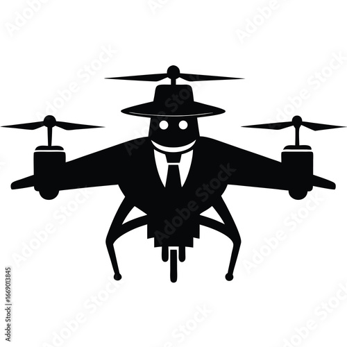 spy drone silhouette vector art