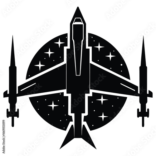 Obraz na plátně starfighter silhouette vector art