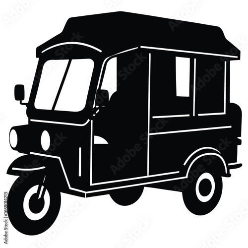 thai tuk tuk silhouette vector art