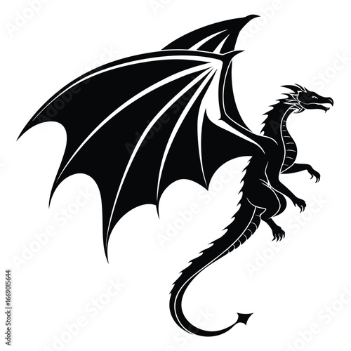 Dragon wings glowing inside shattered night silhouette